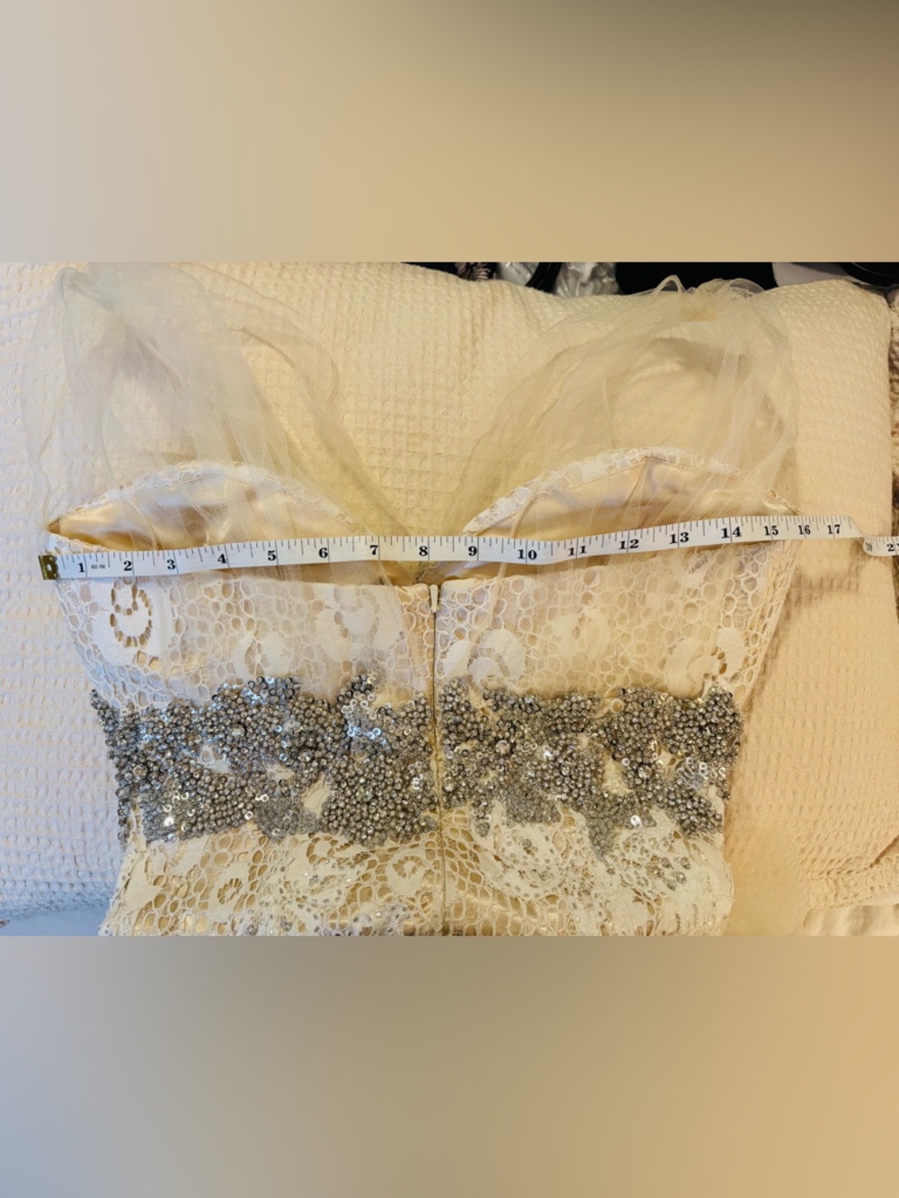 Jovani Lace Mermaid Dress Ivory - Picture 16 of 16